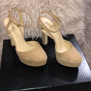 Michael Kors nude ankle strap heels